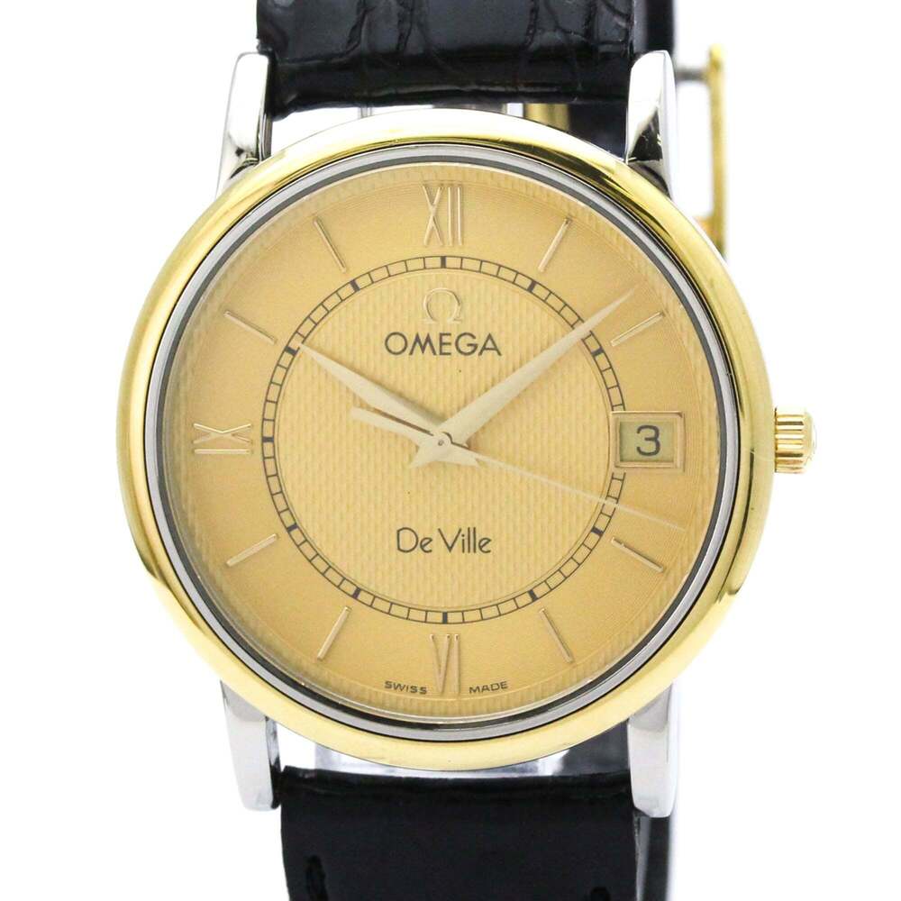 OMEGA Omega Devil Prestige 18K Gold Steel Quartz Mens Watch 7714.11.01